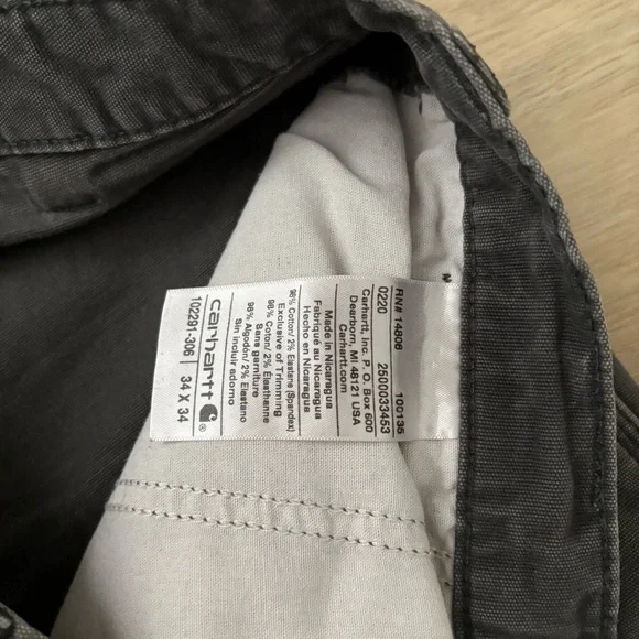 Carhartt Faded Gray Relaxed Fit Carpenter Gray 6 Pockets Sz 24x34 - Picture 3 of 8